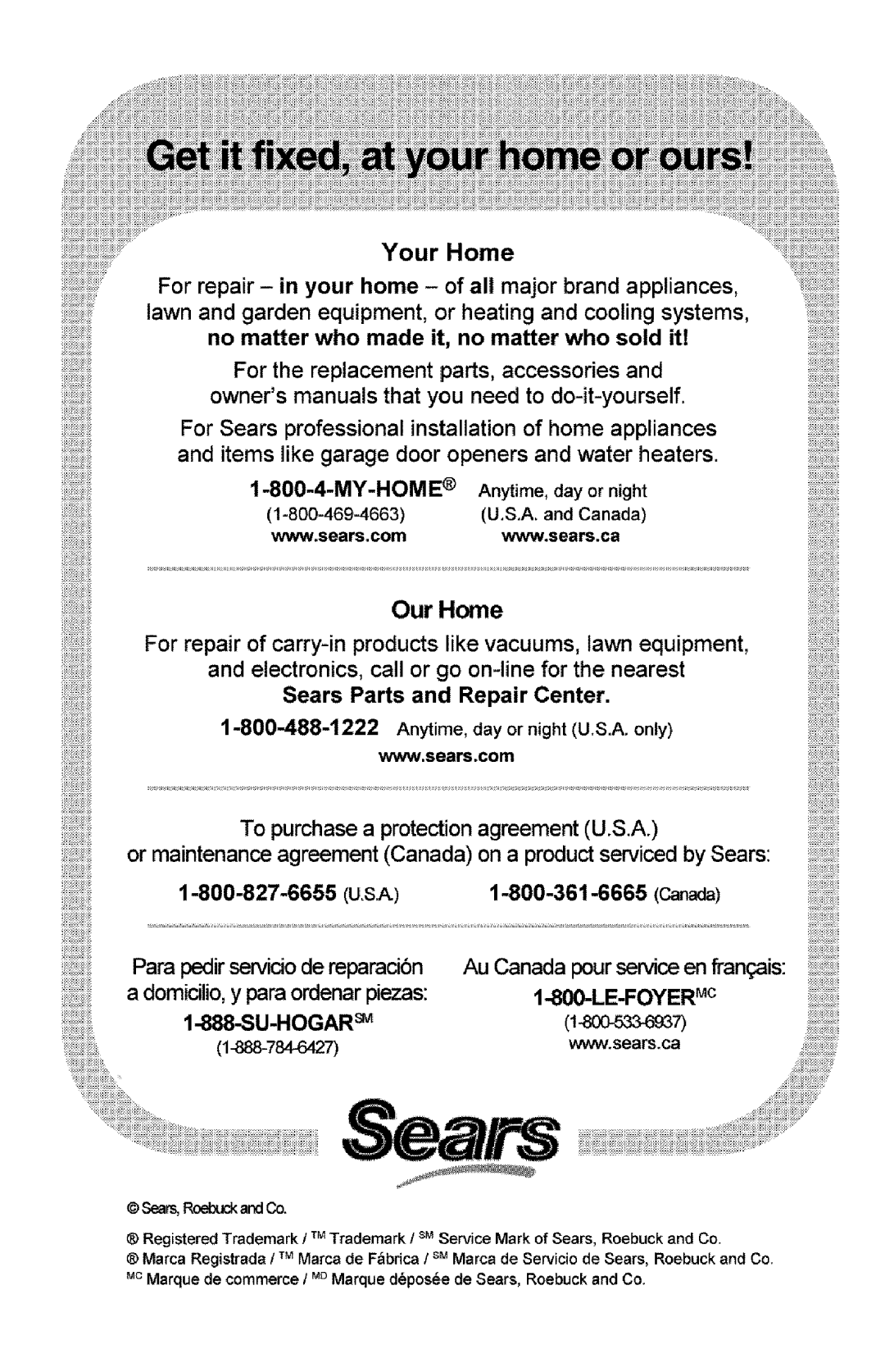 Craftsman 358.79476 manual Your Home 