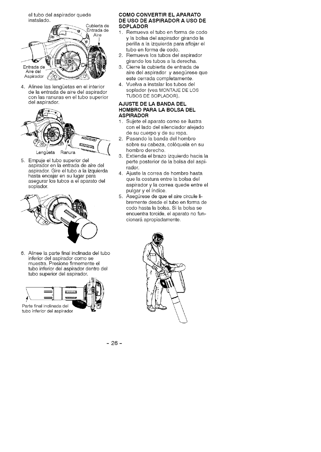 Craftsman 358.79477 manual De Uso De Aspirador A Uso De Soplador 