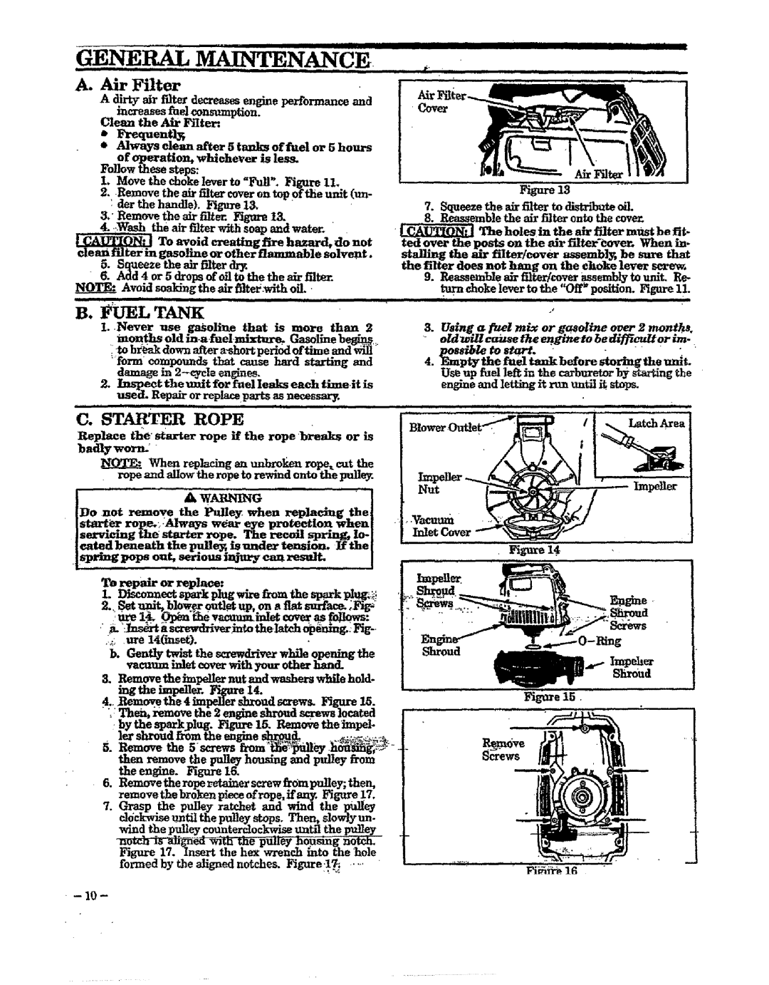 Craftsman 358.797922 Air Filter, Ing the eld, Ure I Olm ie vamuminIet coyer, Remove the 2 engine shroud screws located 