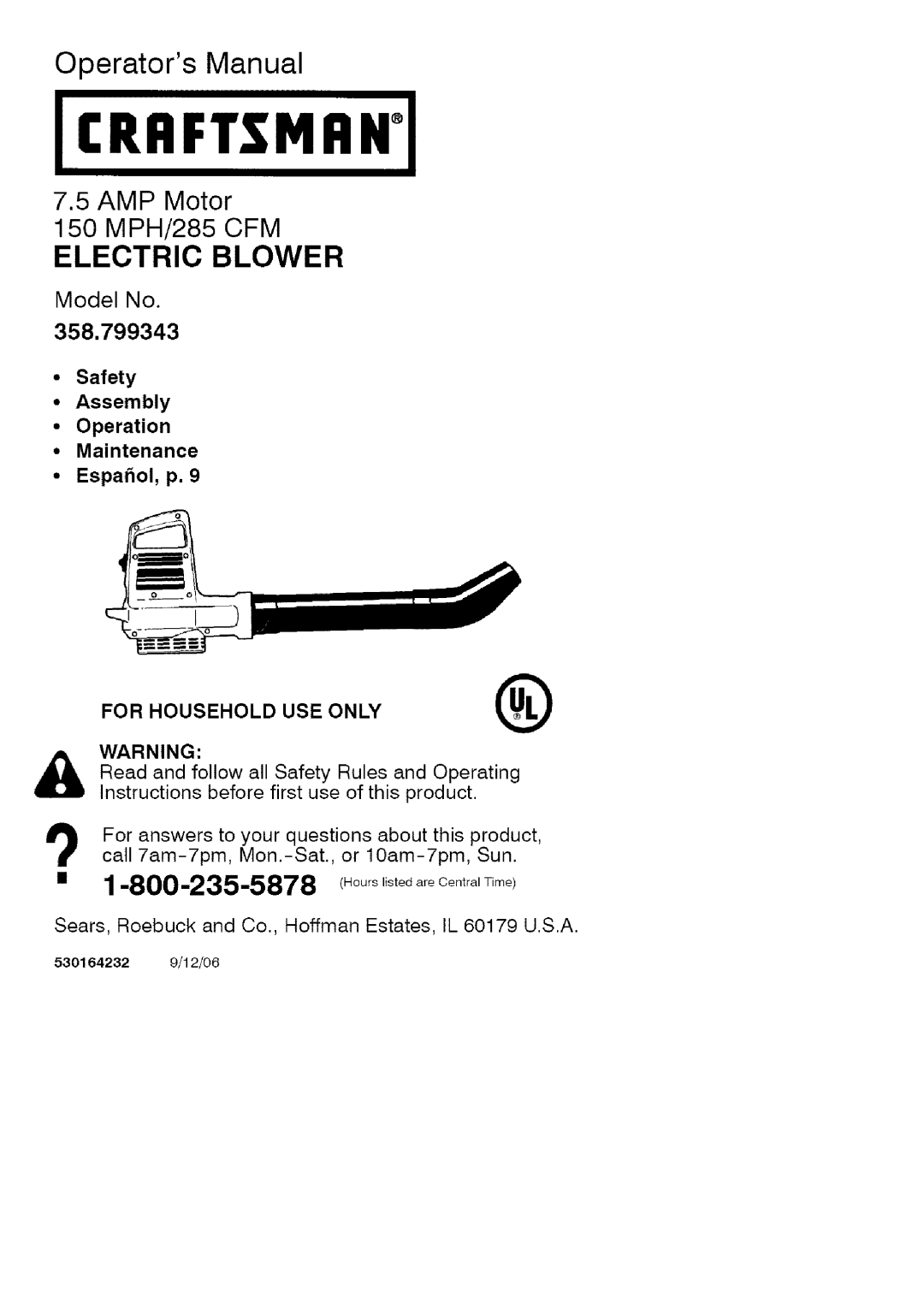 Craftsman 358.799343 operating instructions CRRFT$1qRNI 