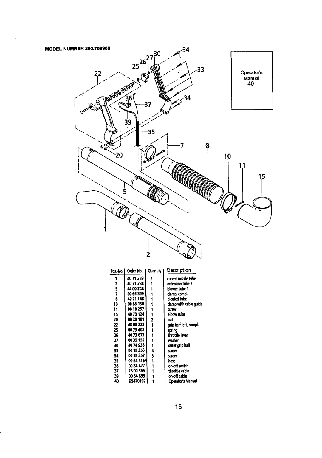 Craftsman 360.7969 manual 47OlO 