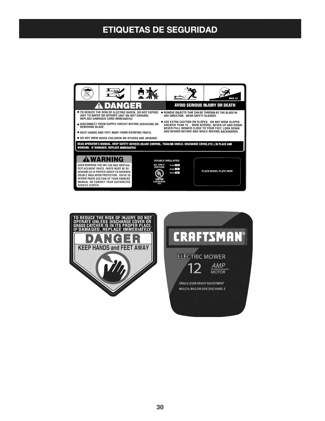 Craftsman 247.370160 manual Disconnect from Supply Circuit Before Servicing or 