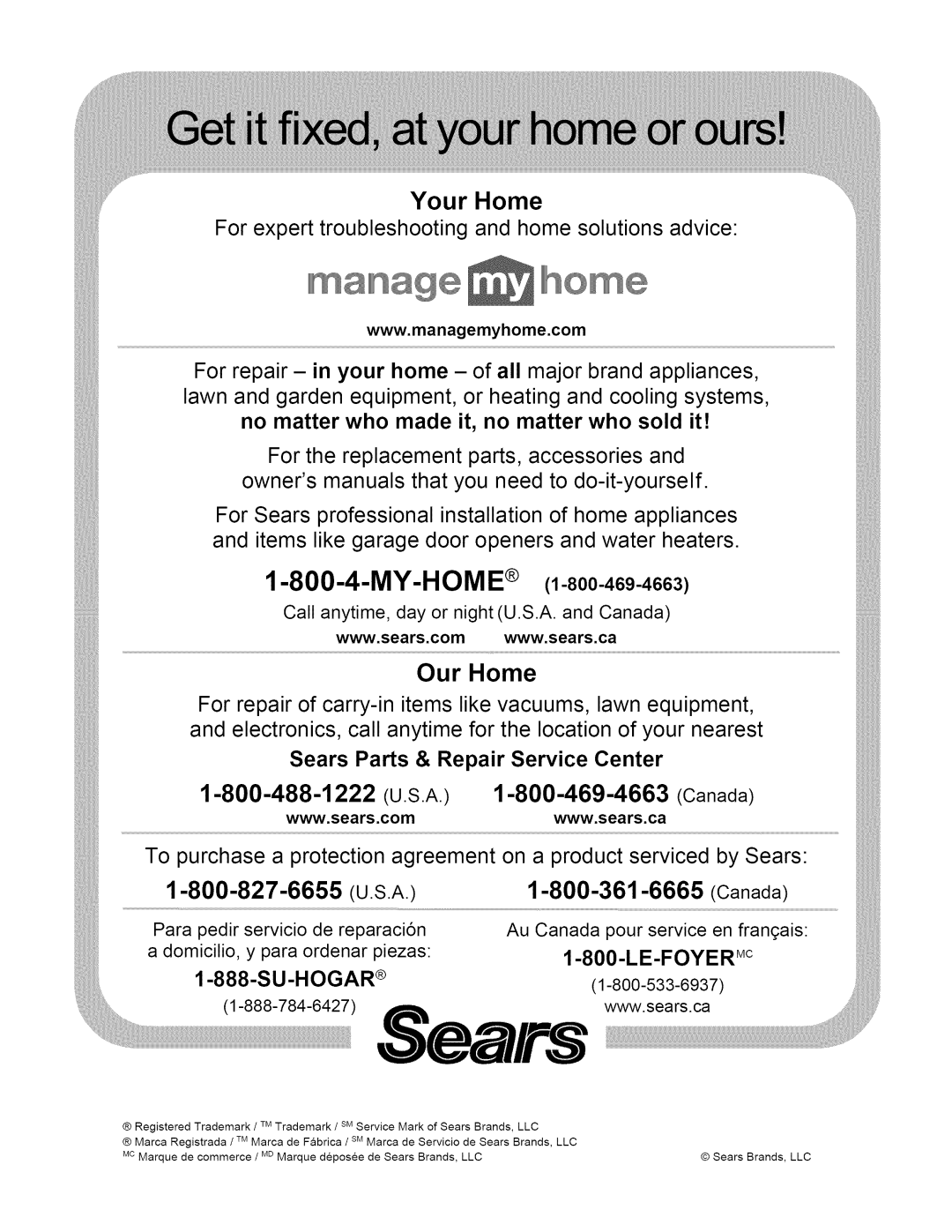 Craftsman 247.370160 manual Le-Foyer M, Su-Hogar 