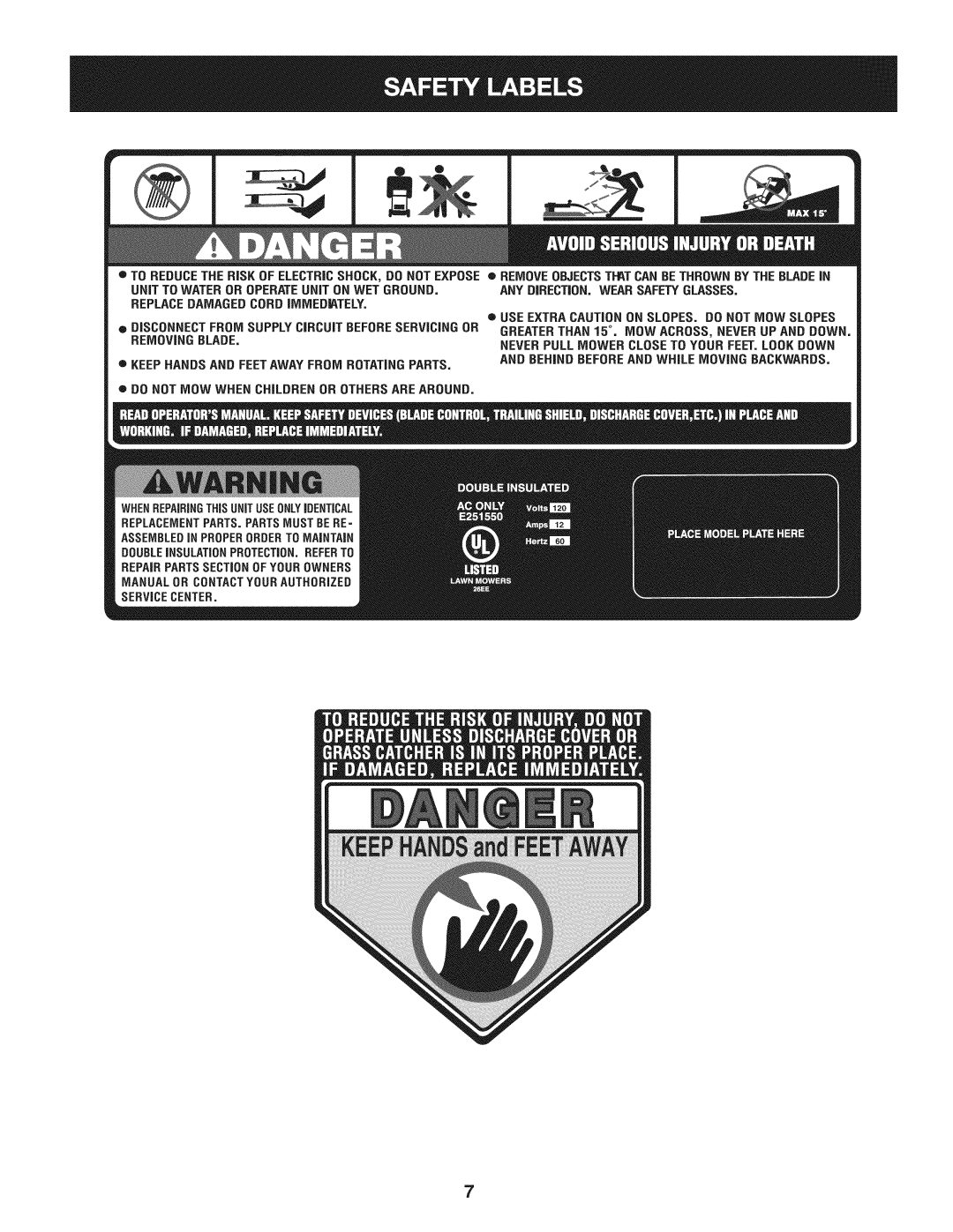 Craftsman 247.370160 manual Removingblade Neverpull Mowercloseto Your FEET.LOOKDOWN 