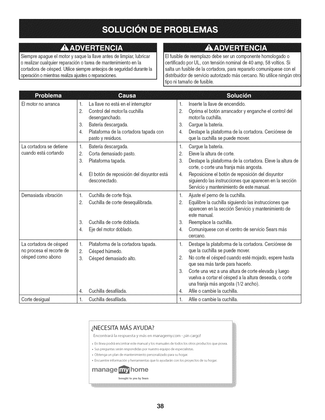 Craftsman 247.370480 manual Rear, age home 