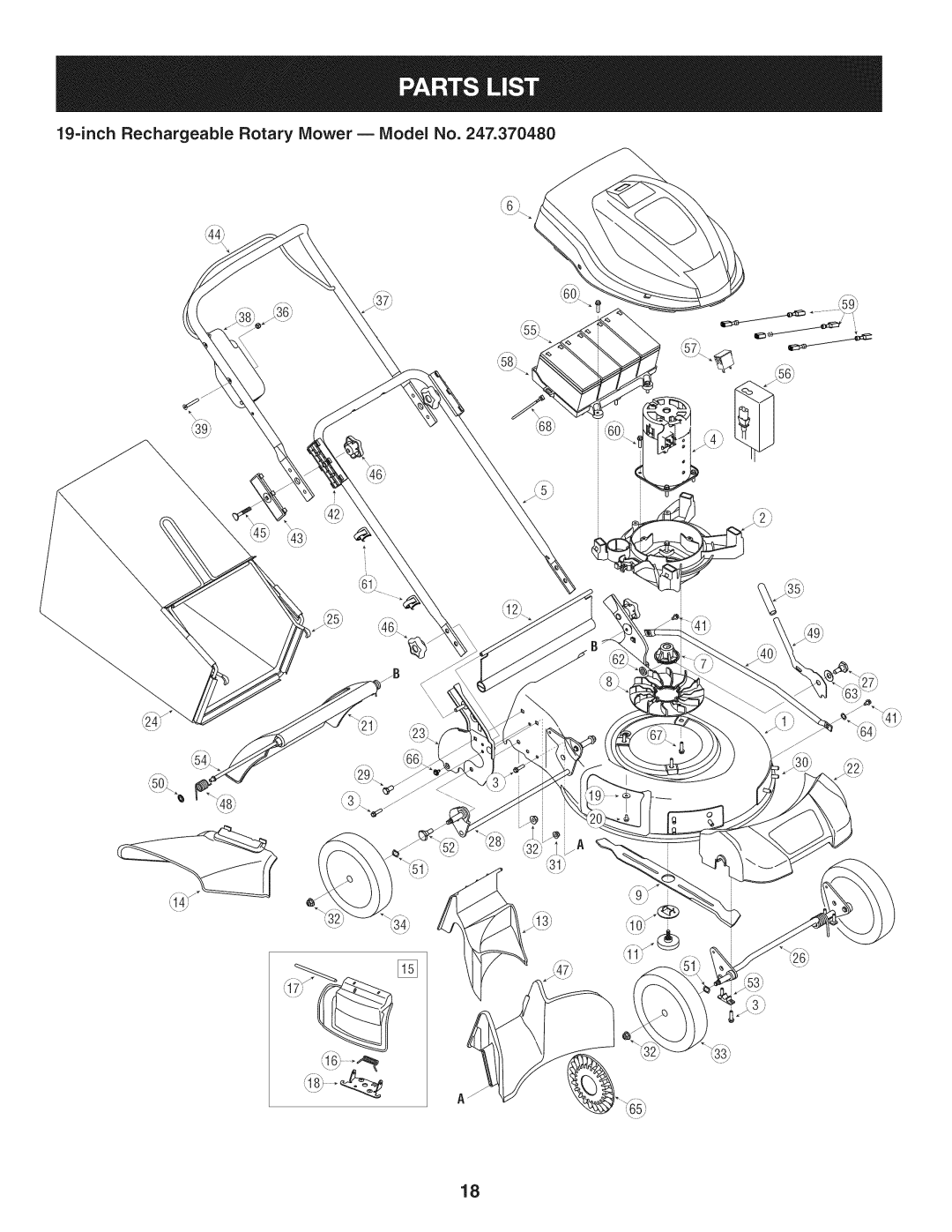 Craftsman 247.370480 manual inchRechargeableRotary Mower- Model No 