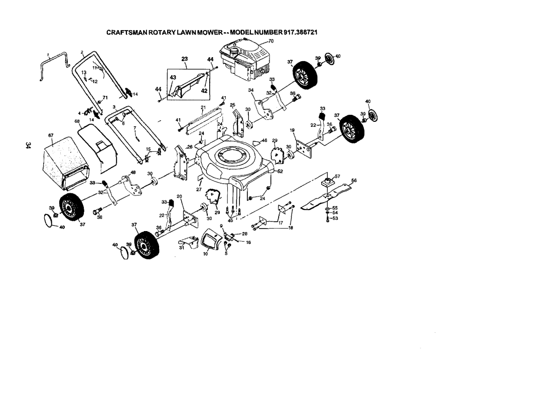 Craftsman owner manual CRAFTSMANROTARYLAWNMOWER--MODELNUMBER917.388721 