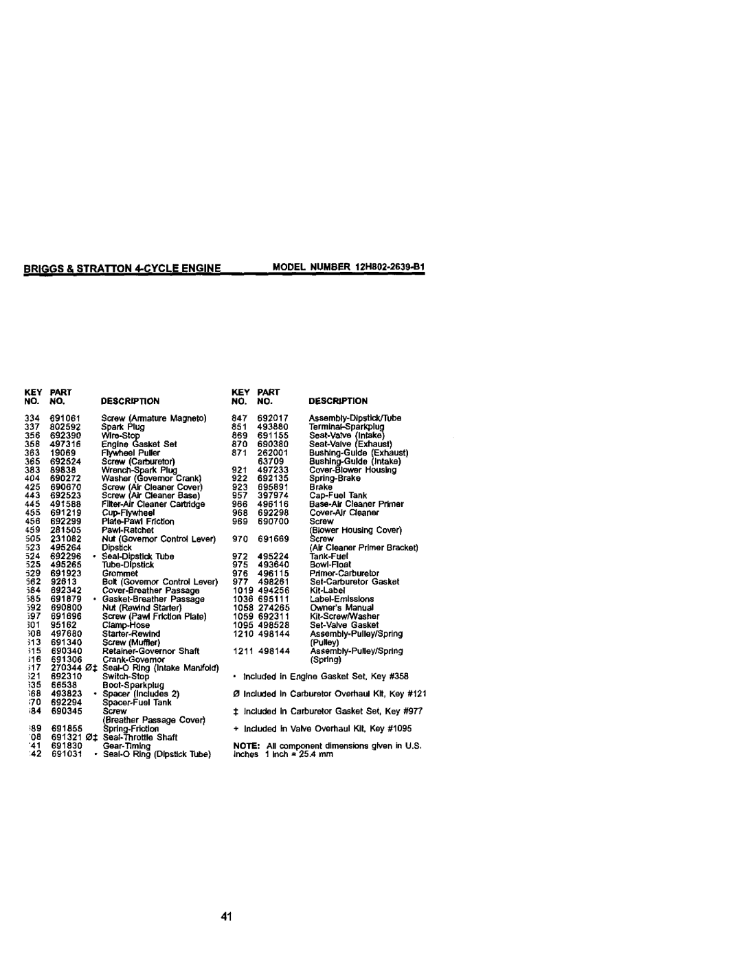 Craftsman 38872 owner manual Service Notes 