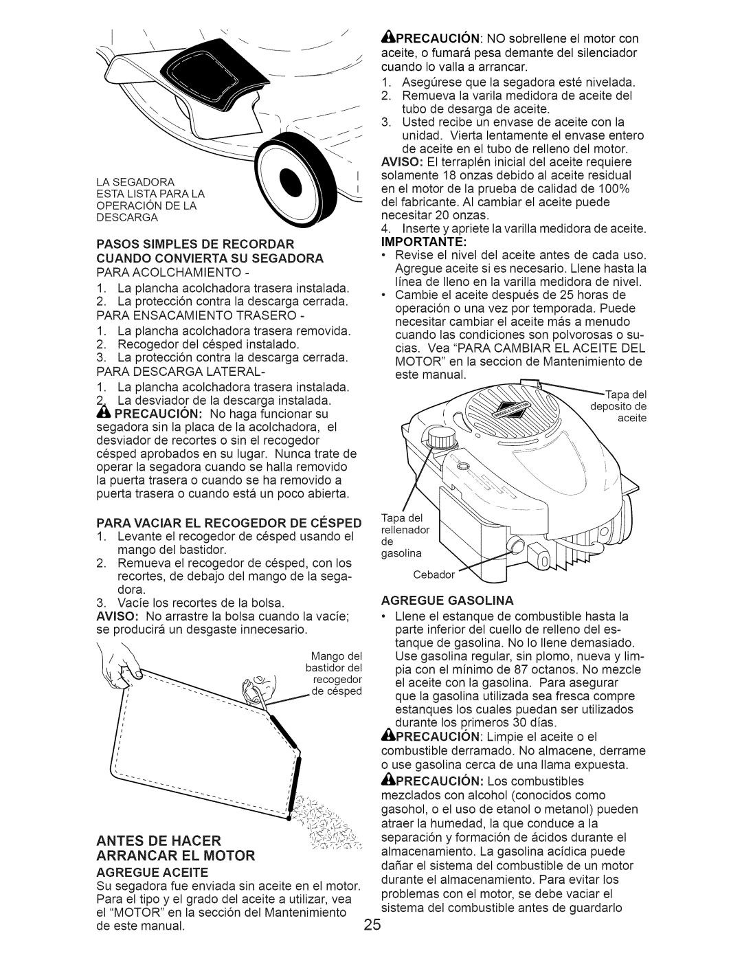 Craftsman 917.389011 manual Antes De Hacer Arrancarelmotor, Importante 