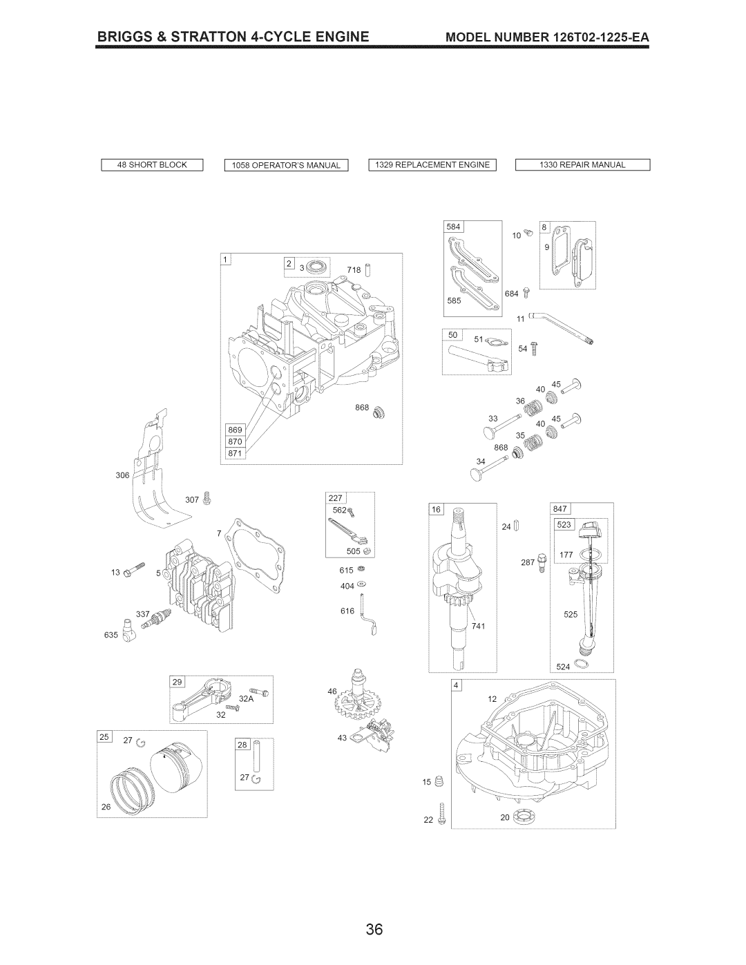 Craftsman 917.389050 owner manual 84J, Briggs & Stratton 4-CYCLE Engine 