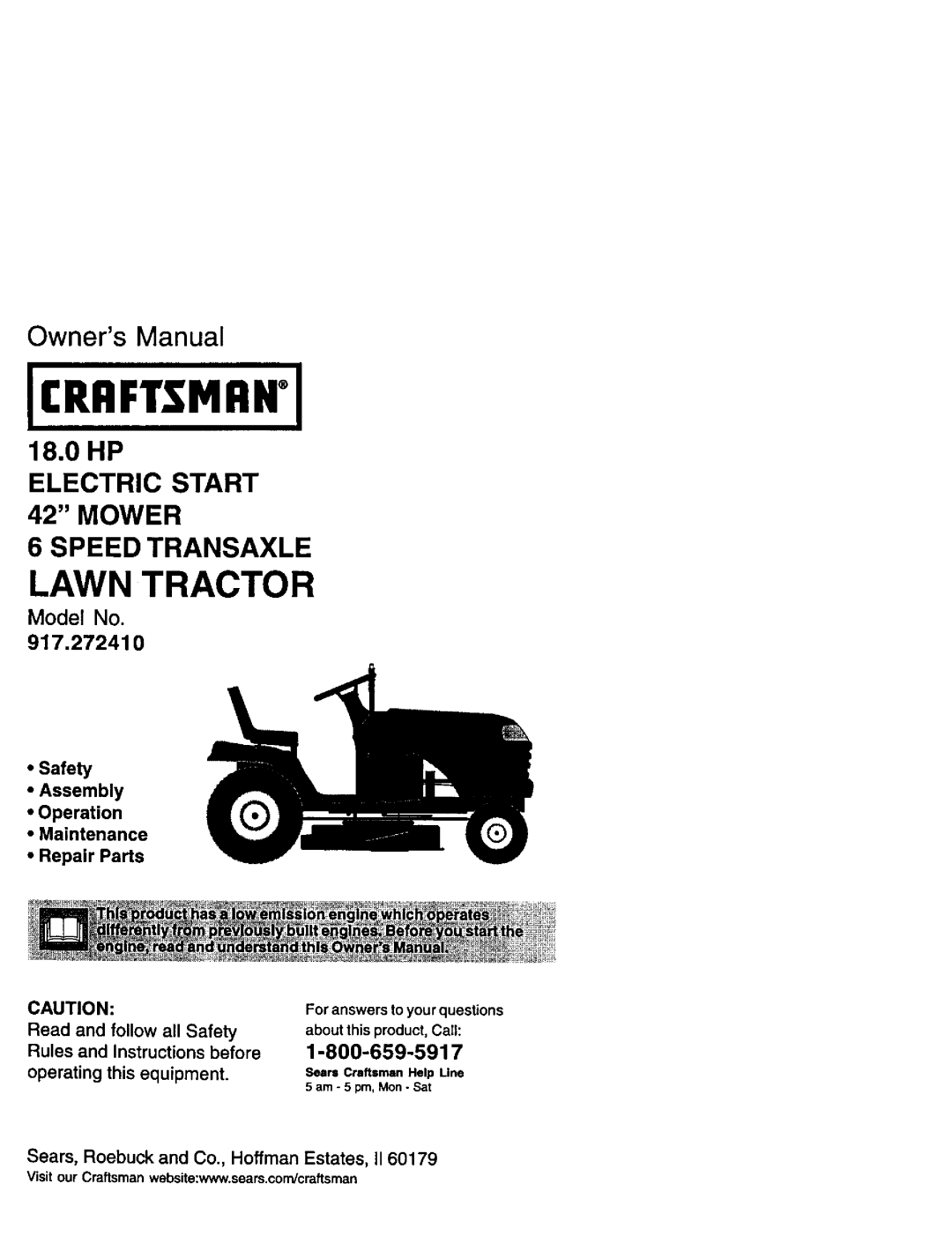 Craftsman 272, 410 owner manual Icraftsmawj 