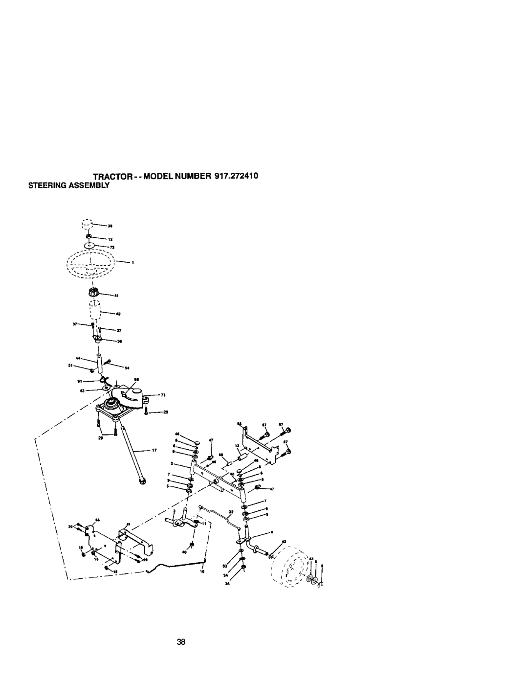 Craftsman owner manual TRACTOR--MODELNUMBER917.272410 Steeringassembly 