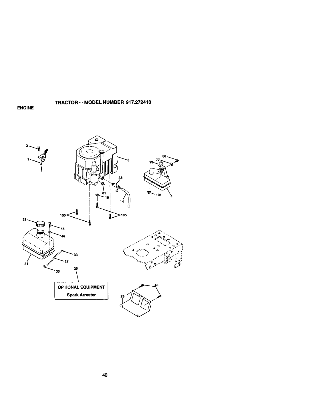 Craftsman 410, 272 owner manual Spark Arrester, Optional Equipment 