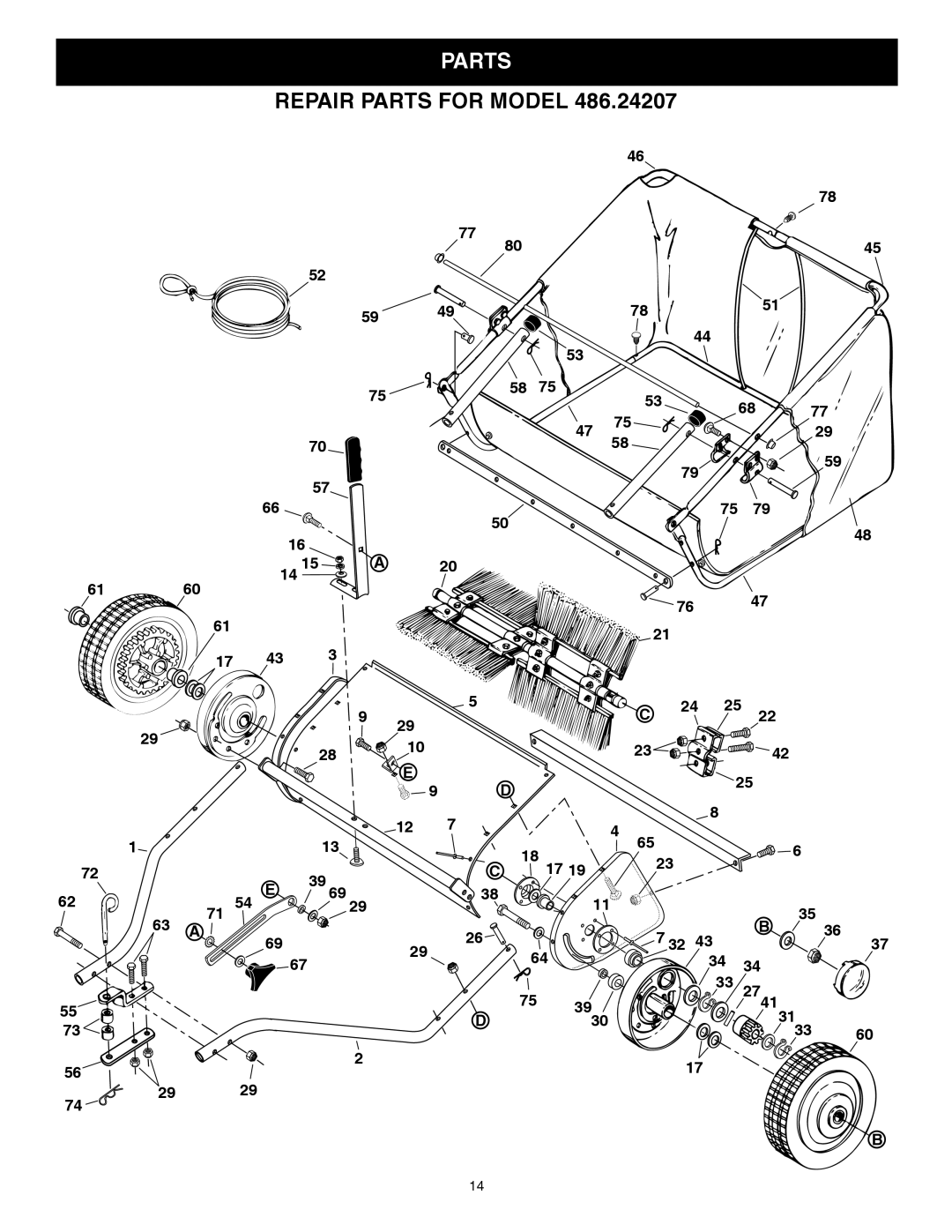 Craftsman 486.24207 owner manual Parts 