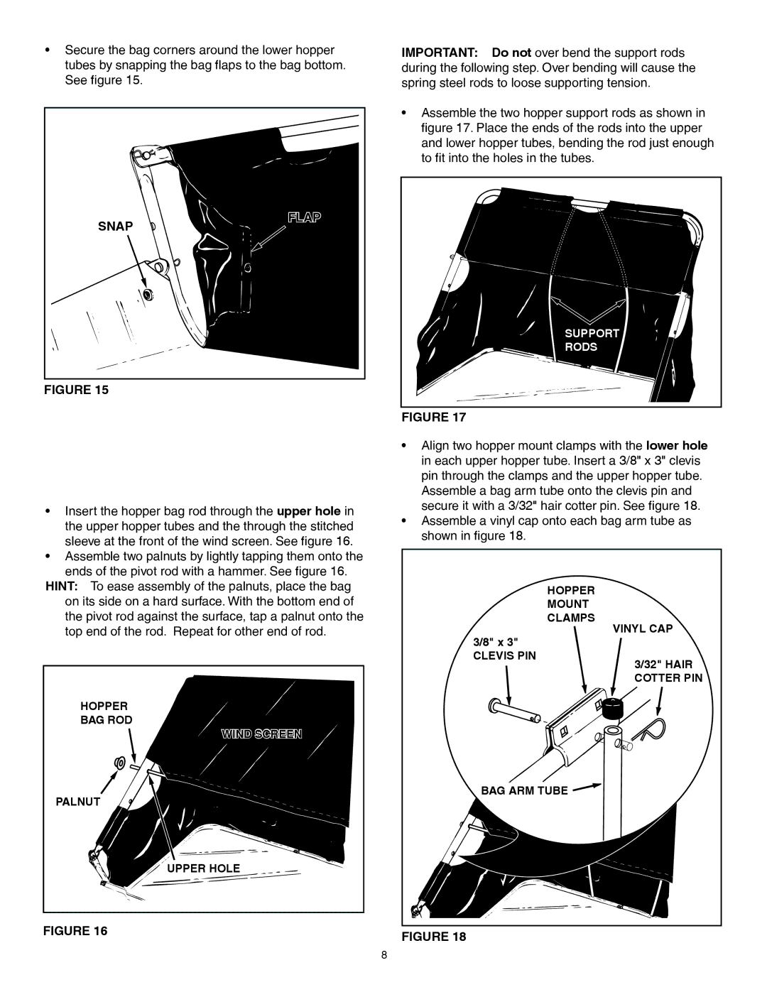 Craftsman 486.24207 owner manual Snap Flap 