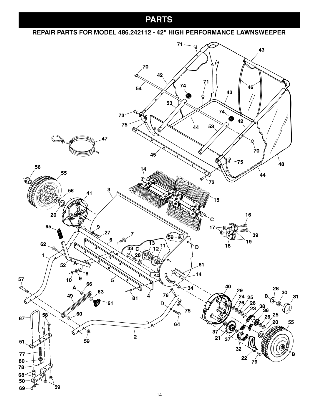 Craftsman 486.242112 owner manual Parts 