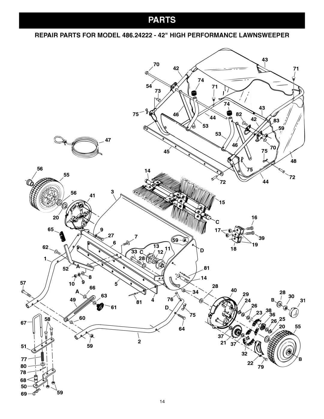 Craftsman 486.24222 owner manual Parts 