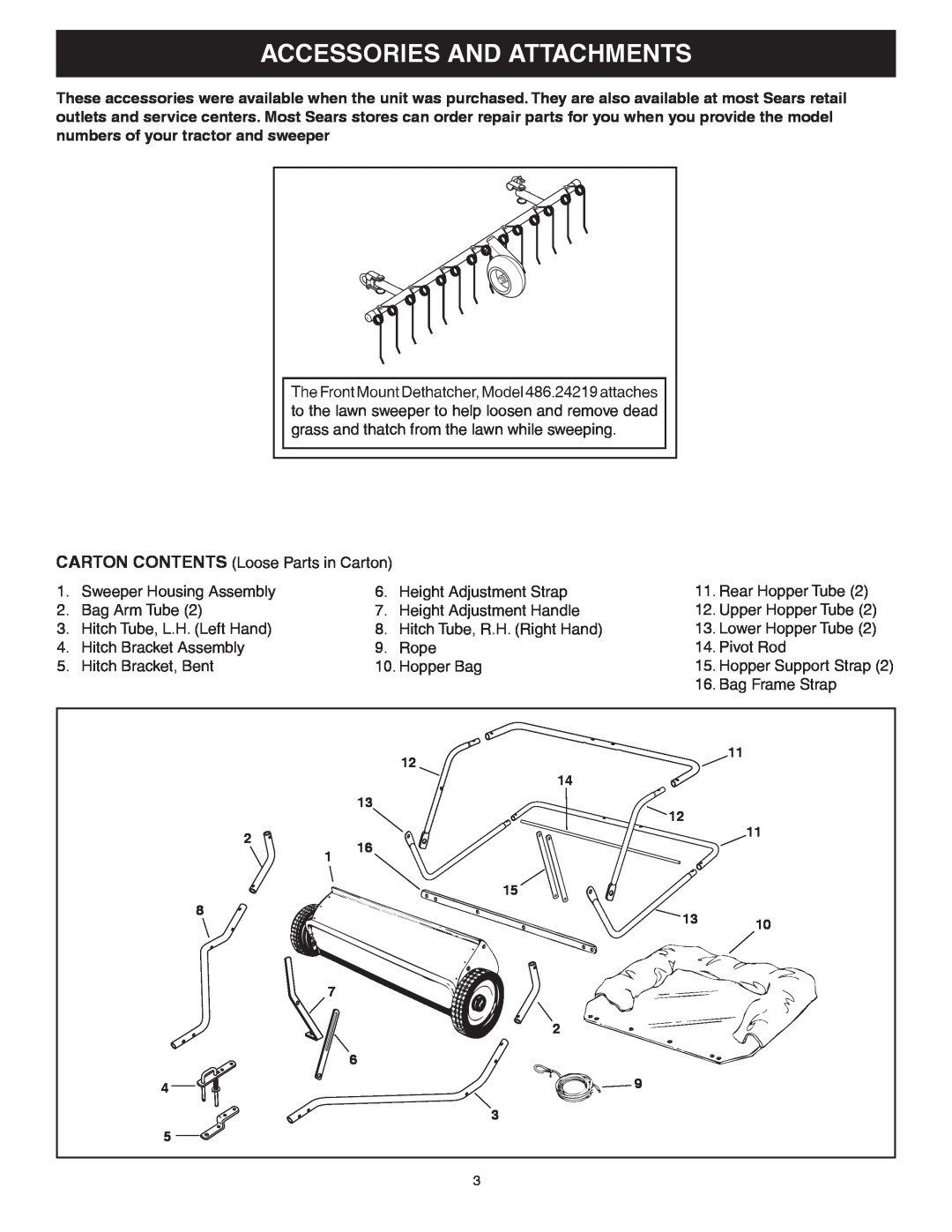 Craftsman 486.24222 owner manual Accessories And Attachments 