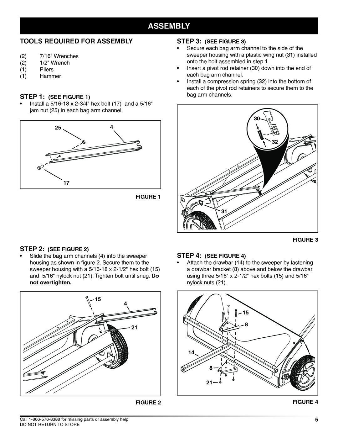 Craftsman 486.24229 manual Tools Required For Assembly 