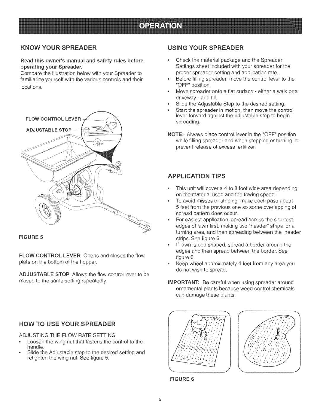 Craftsman 486.243222 Know Your Spreader, Using Your Spreader, HOW to USE Your Spreader, Adjusting the Flow Rate Setting 