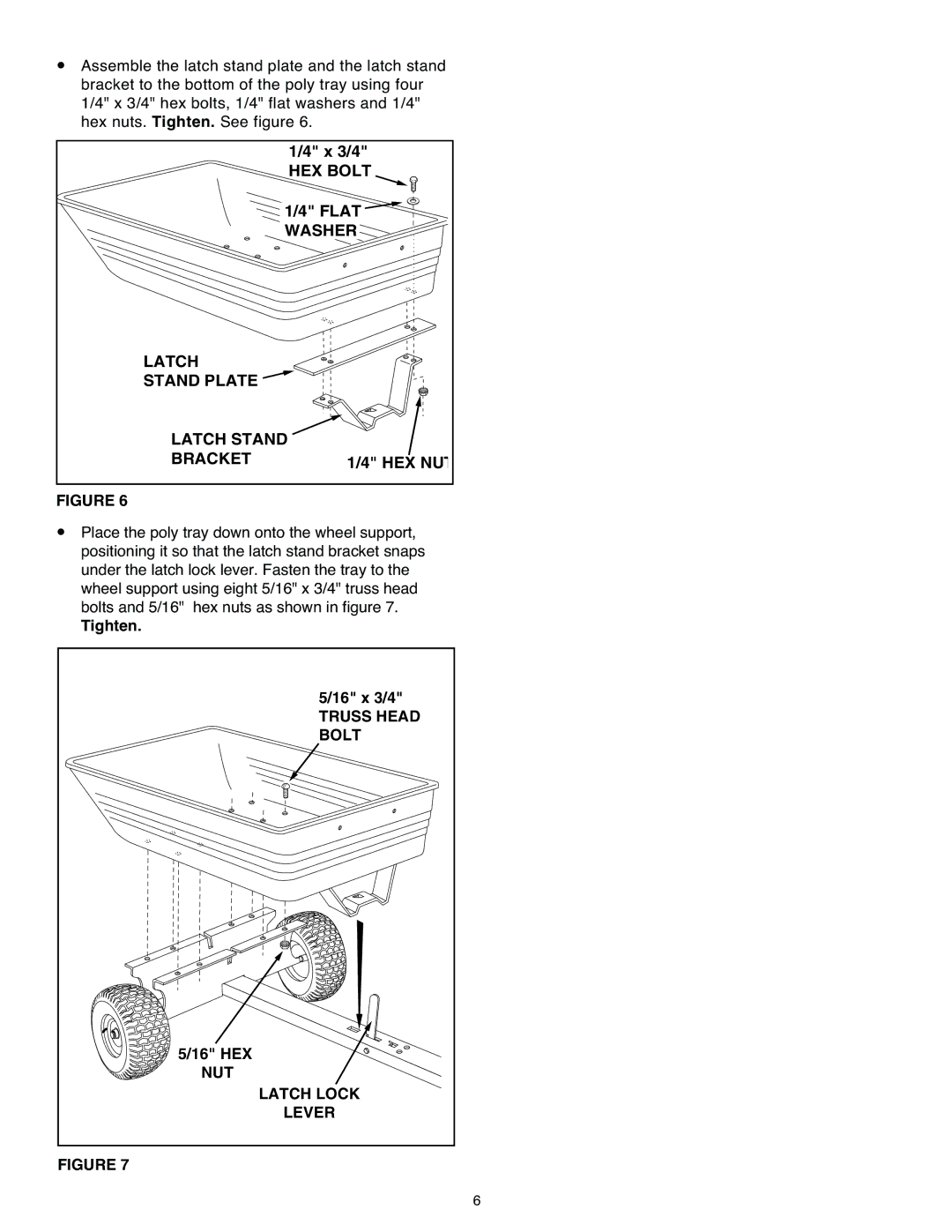 Craftsman 486.24339 owner manual HEX Bolt, Latch Stand Plate Bracket, Truss Head, Nut 