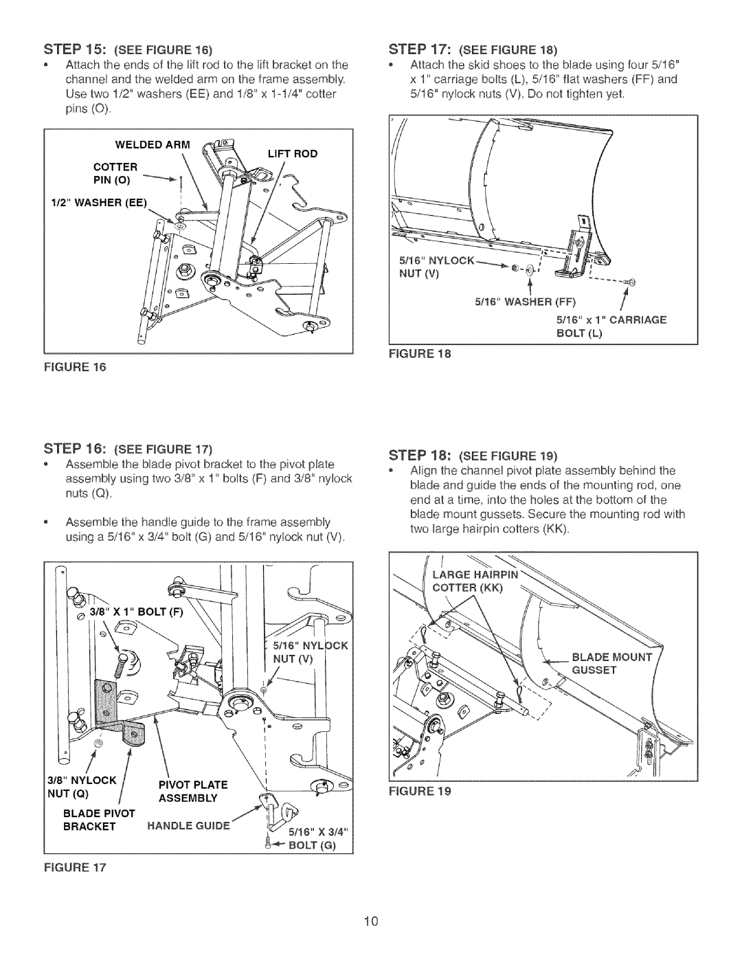 Craftsman 486.24414 manual Nut Q, Blade Pivot Bracket 