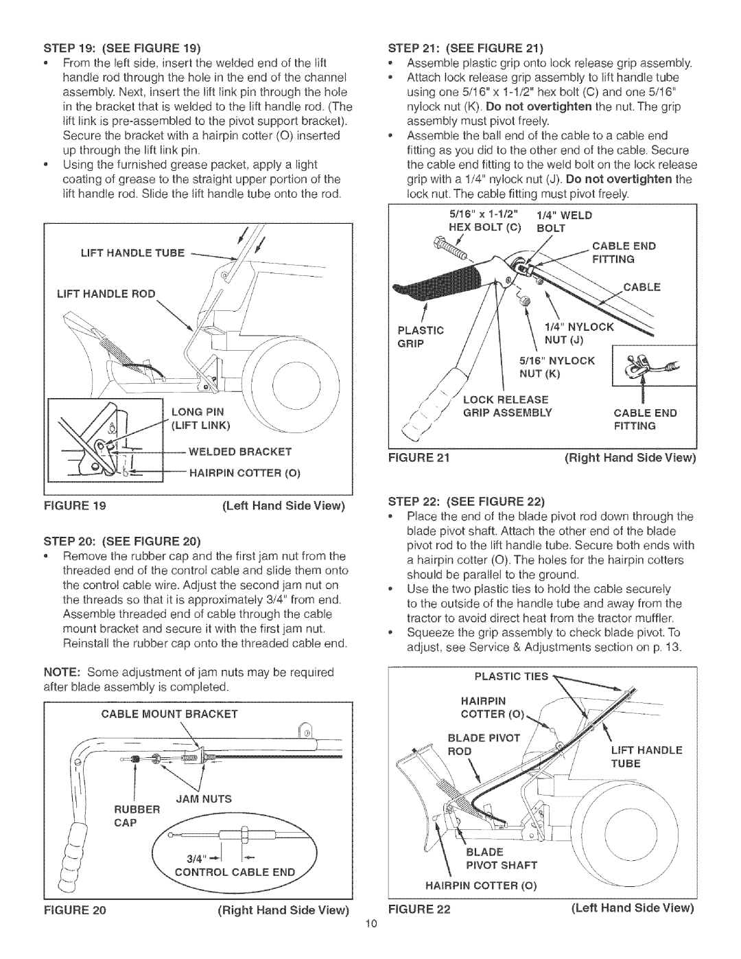 Craftsman 486.24441 operating instructions Lock Release Grupassembly Cable END 