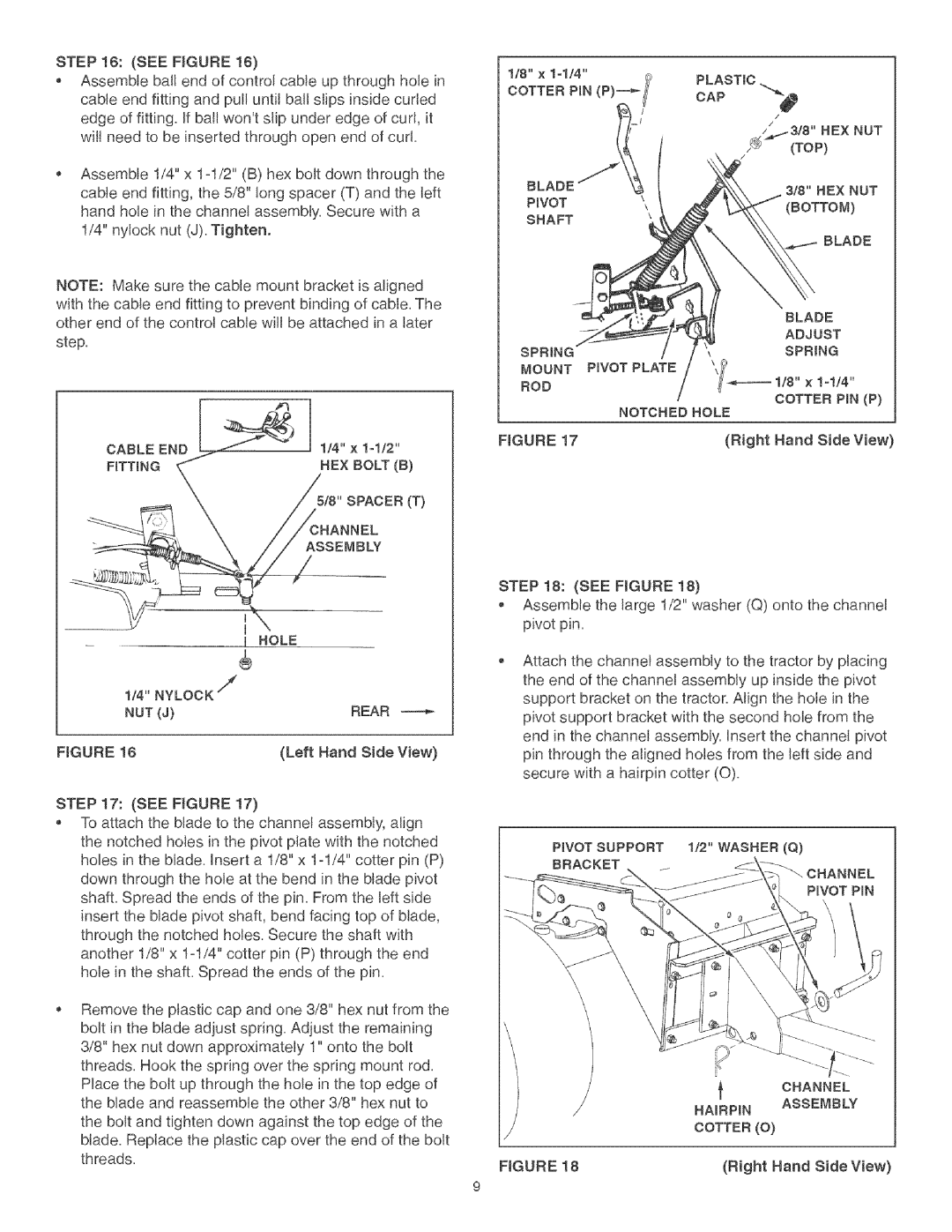 Craftsman 486.24441 operating instructions Nut J, Bottom, Cotter O 