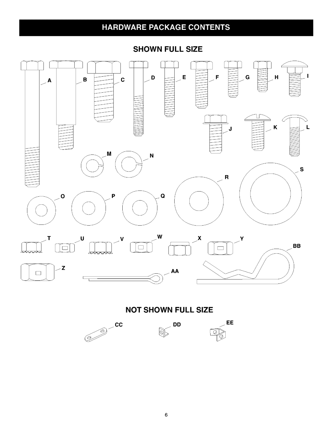 Craftsman 486.24504 operating instructions Shown Full Size Not Shown Full Size 