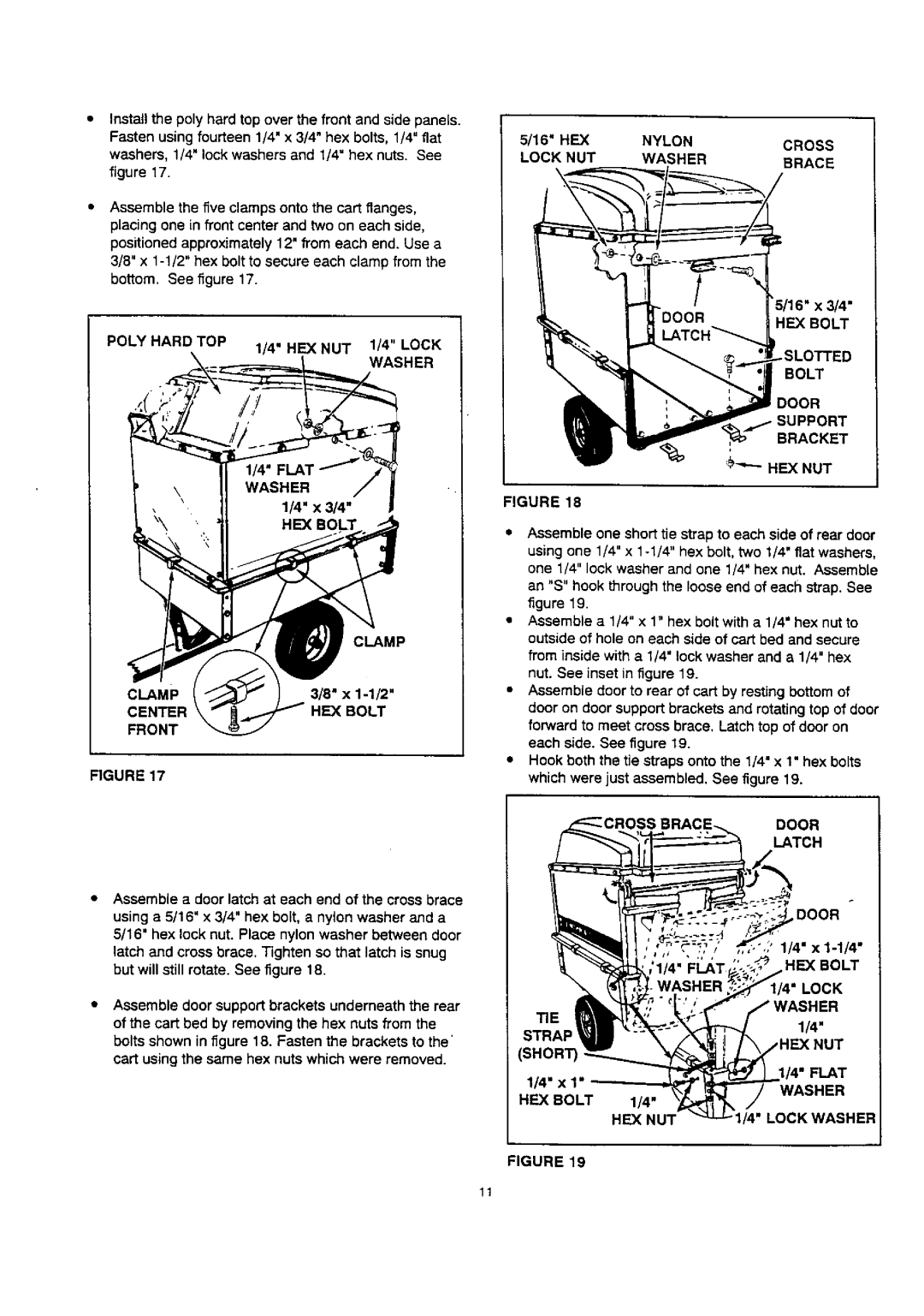 Craftsman 486.24515 owner manual Clamp, Front, HE Bolt Door Bracket, Cross BRACE. Door, Strap Flat, HEX NUT Lock Washer 