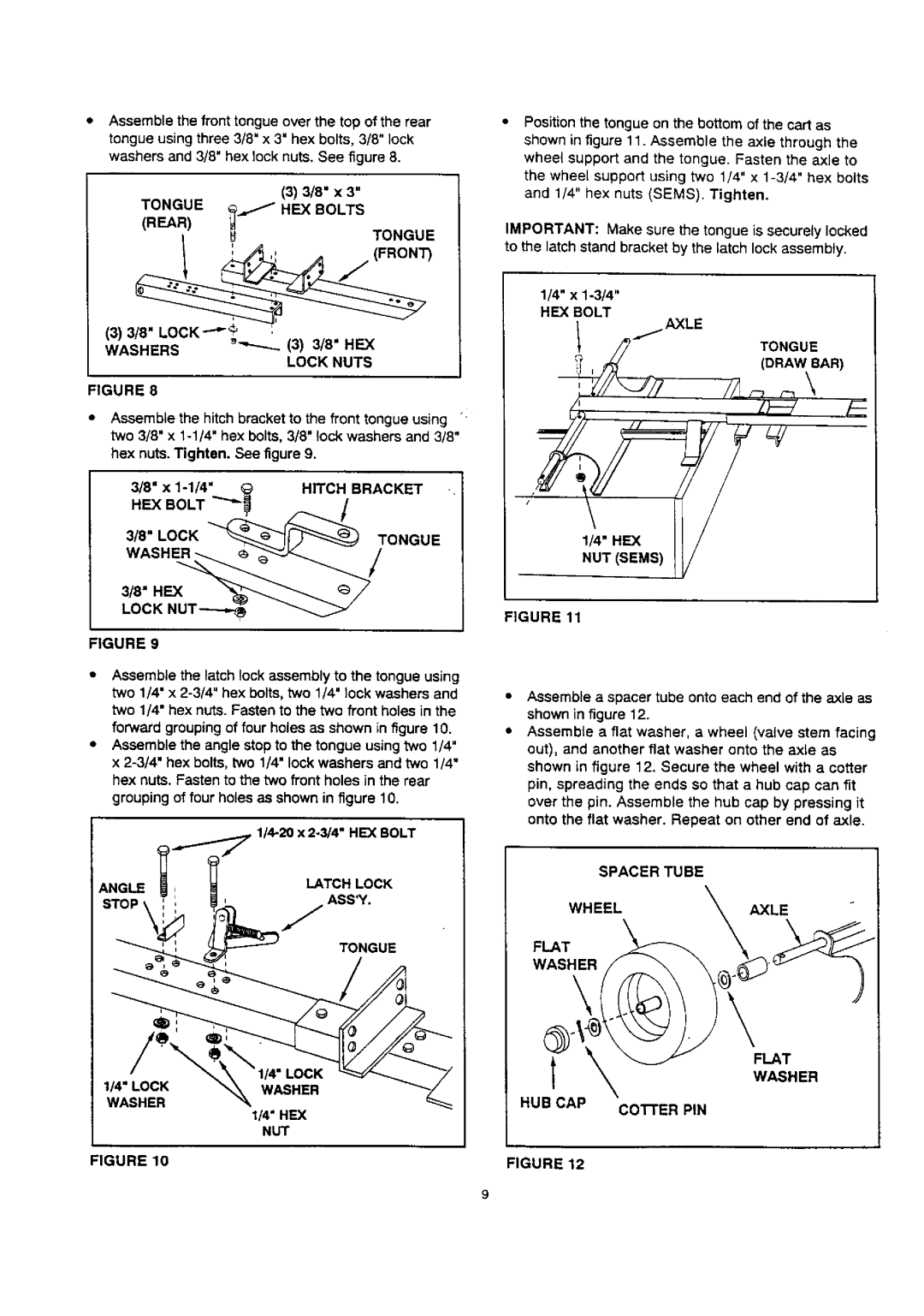 Craftsman 486.24515 owner manual Spacer Tube Wheel, Flat, TWASHER HUB CAP CoI-rER PIN 