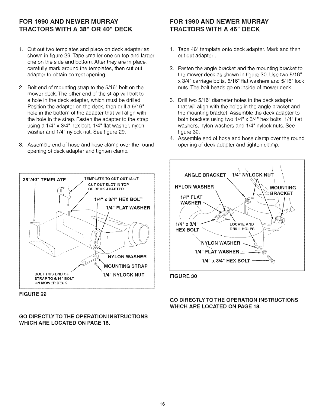 Craftsman 486.24517 manual For 1990 and Newer Murray, Angle Bracket 1/4NYLOCKNUT, Mounting, Nylon Washer 