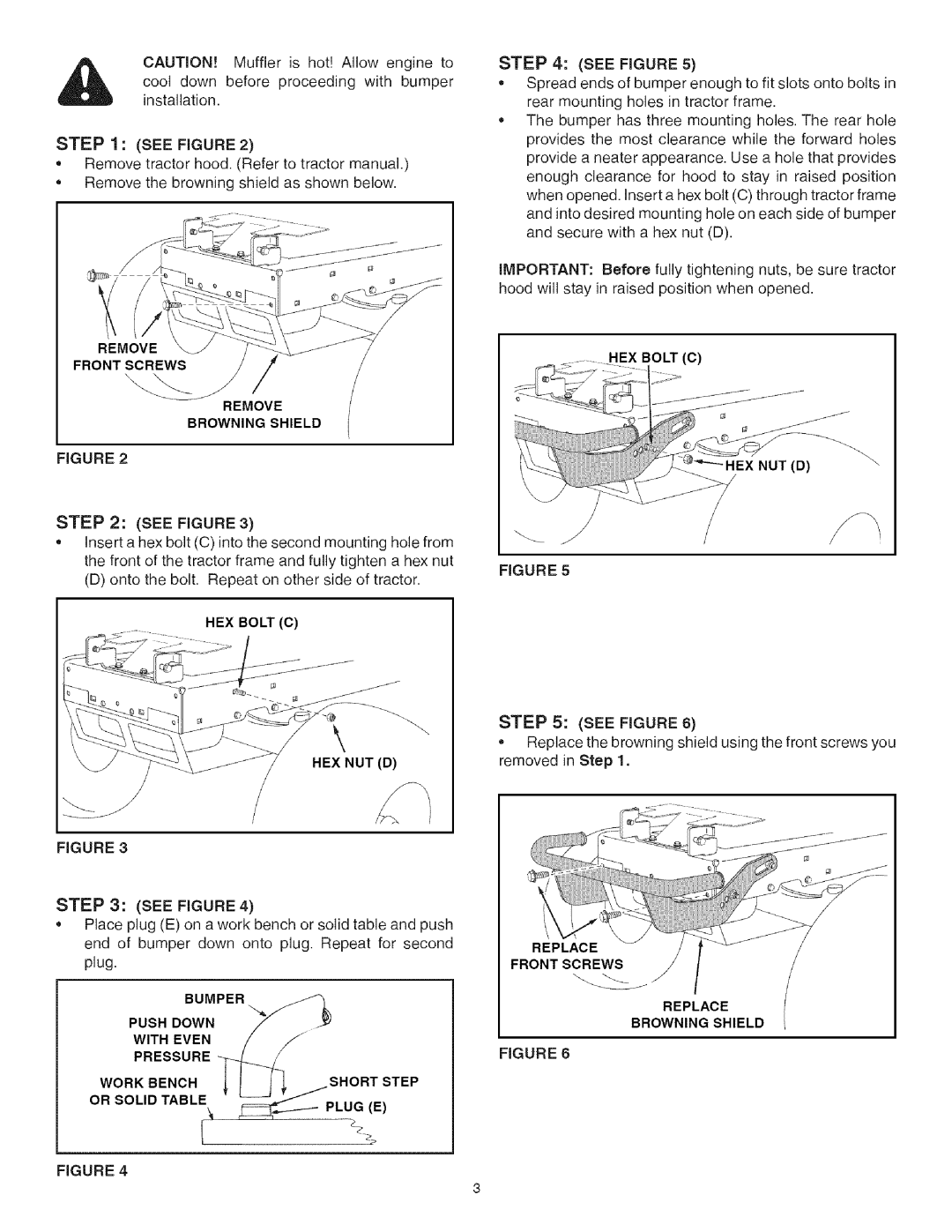 Craftsman 486.24598, 486.245993 owner manual Short Step 