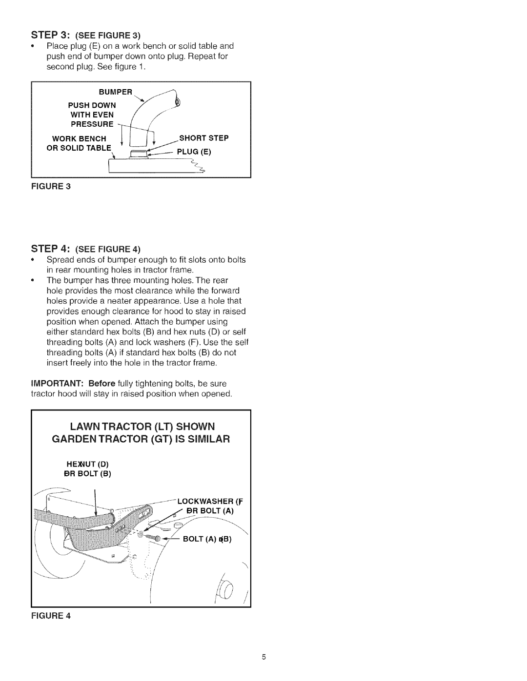 Craftsman 486.24598, 486.245993 owner manual See Figure, Lawn Tractor LT Shown, Garden Tractor GT is Similar 