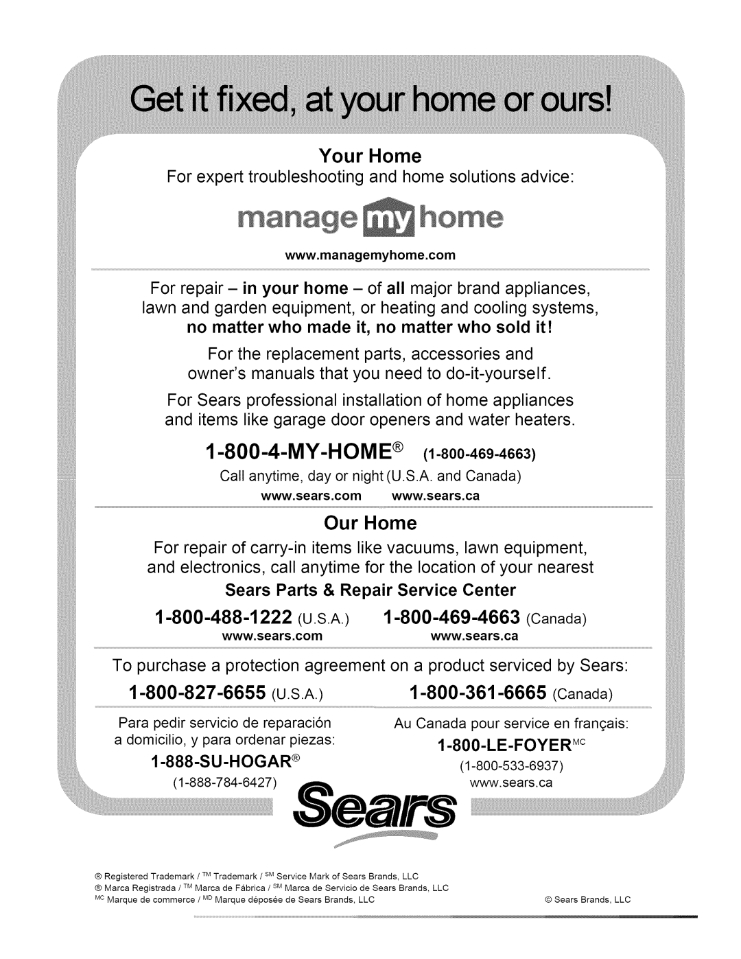 Craftsman 486.24608 manual My-Home, Your Home 