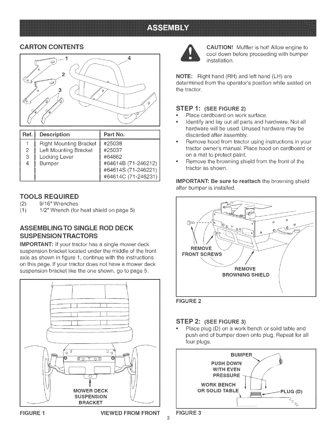 Craftsman 486.246221, 486.246212, 486.246231 owner manual Carton Contents, See Figure 