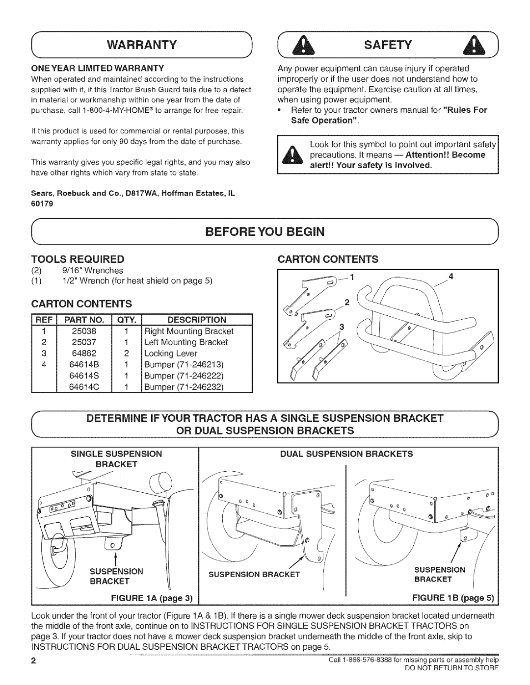 Craftsman 486.246232, 486.246222, 486.246213 owner manual Safety, Before YOU Begin, Carton Contents 