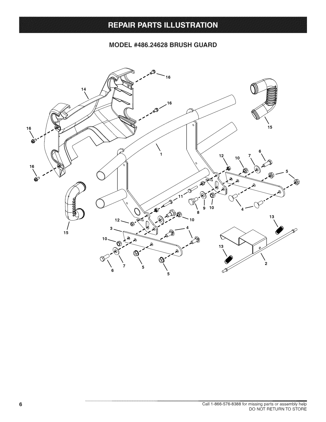 Craftsman manual lo, Model #486.24628 Brush Guard 