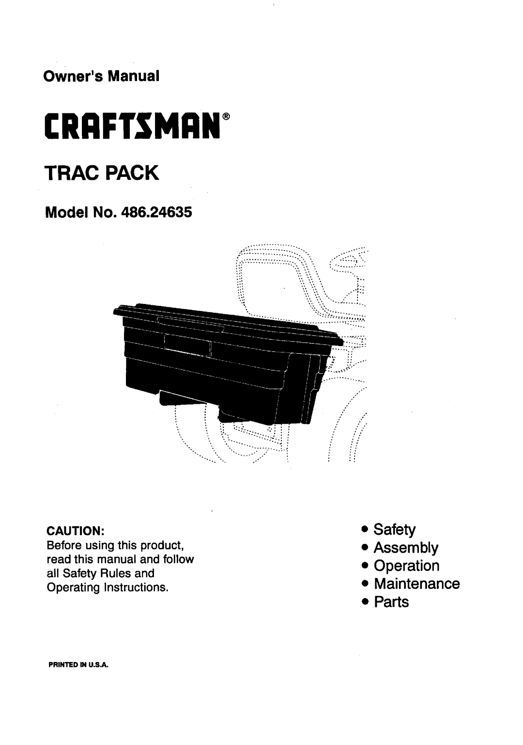 Craftsman 486.24635 owner manual CRRFTSMnNo 