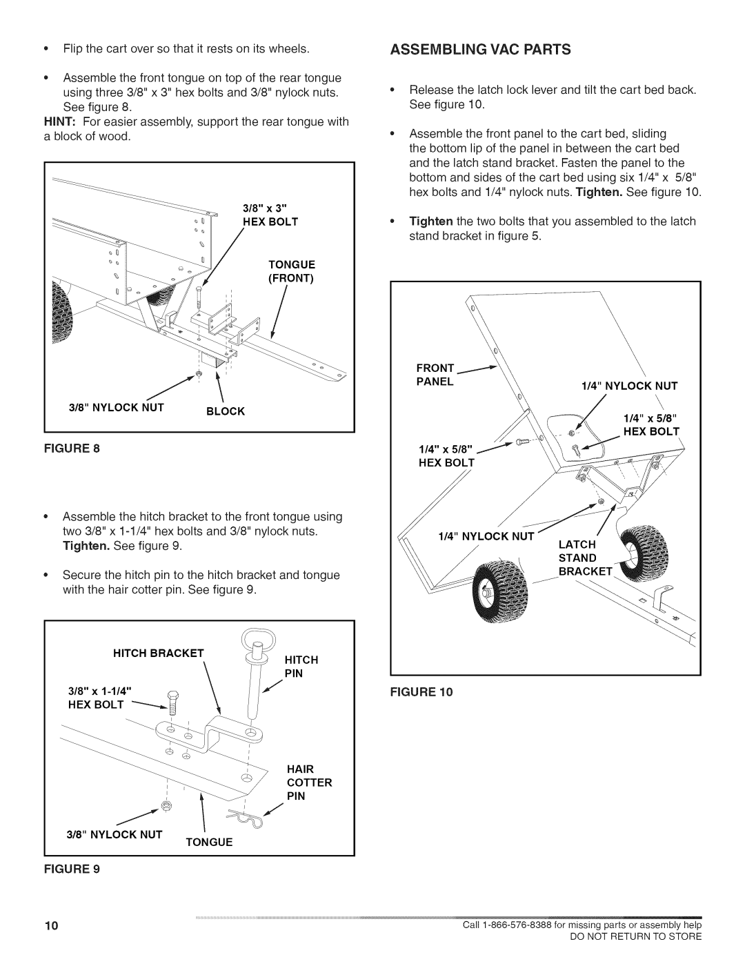 Craftsman 486.24717 manual Assembling VAC Parts 