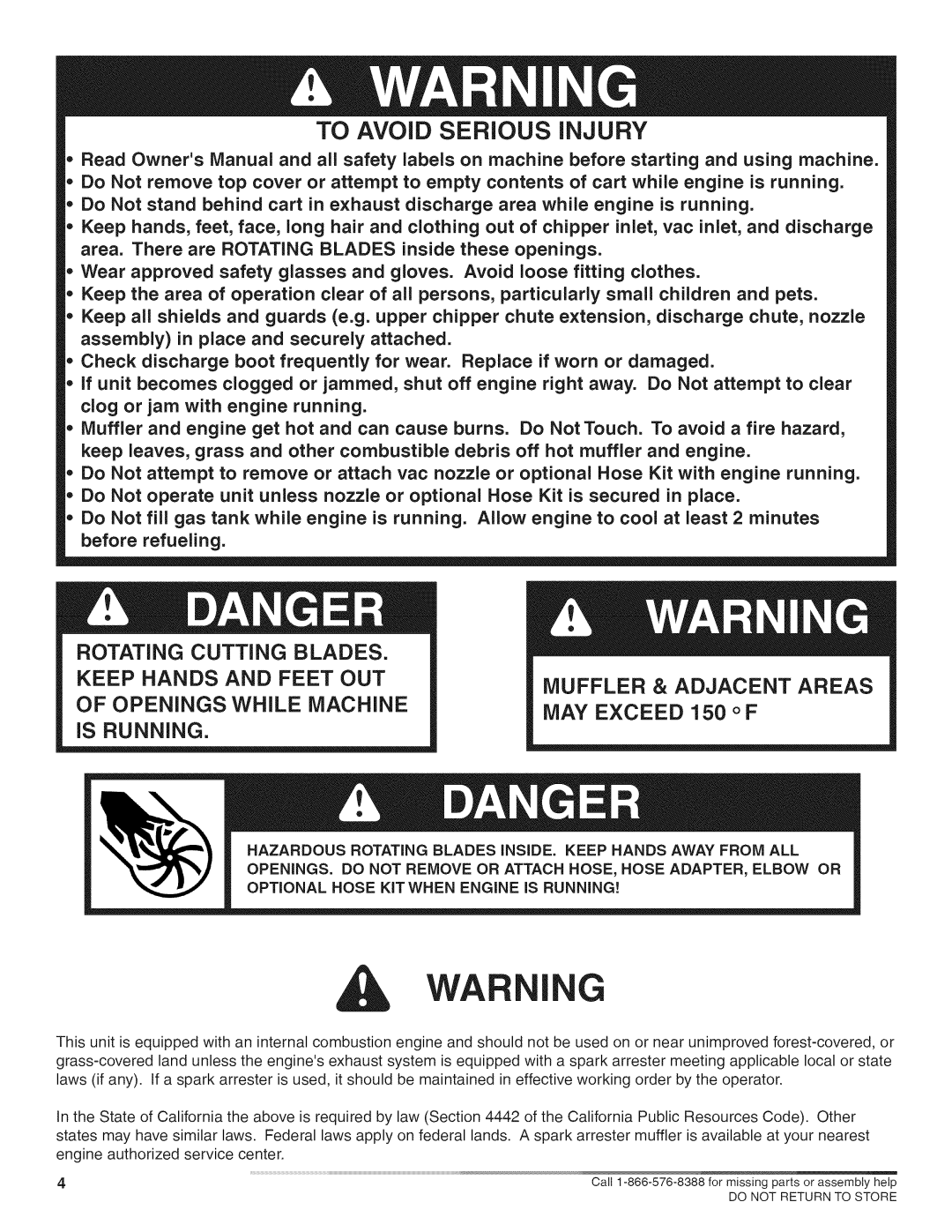 Craftsman 486.24717 manual To Avoid Serious iNJURY 