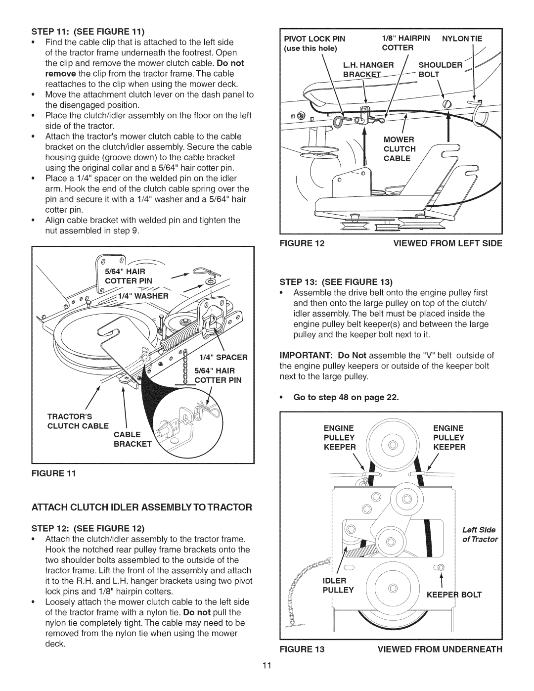 Craftsman 486.24837 manual Tractors, Bracket, ATTACH CLUTCH iDLER ASSEMBLY TO TRACTOR, L.H. Hanger Shoulder, Pulleypulley 
