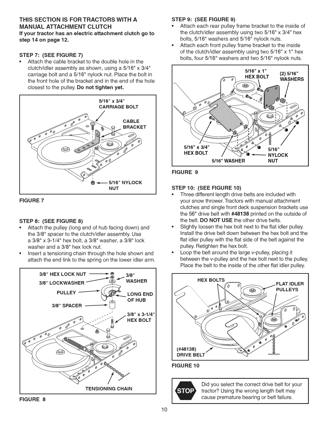 Craftsman 486.24837 This Section is for Tractors with a, If your tractor has an electric attachment clutch go to, 16 x 