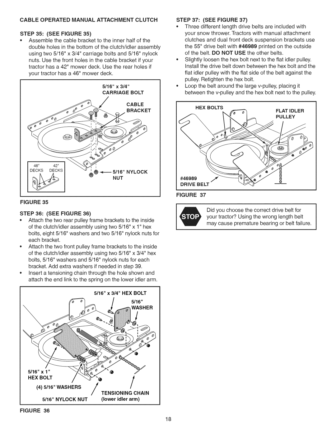 Craftsman 486.24837 Cableoperatedmanual Attachment Clutch See Figure, NUT See Figure, 16 x 3/4 HEX Bolt 