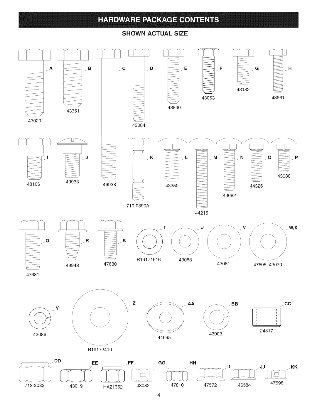 Craftsman 486.24837 manual Shown Actual Size 