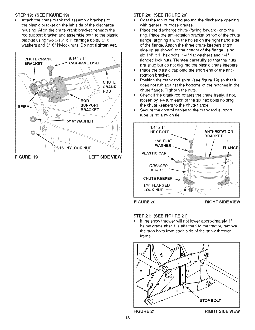 Craftsman 486.248371 manual SEEFIGURE19, Spiral, Stop Bolt 