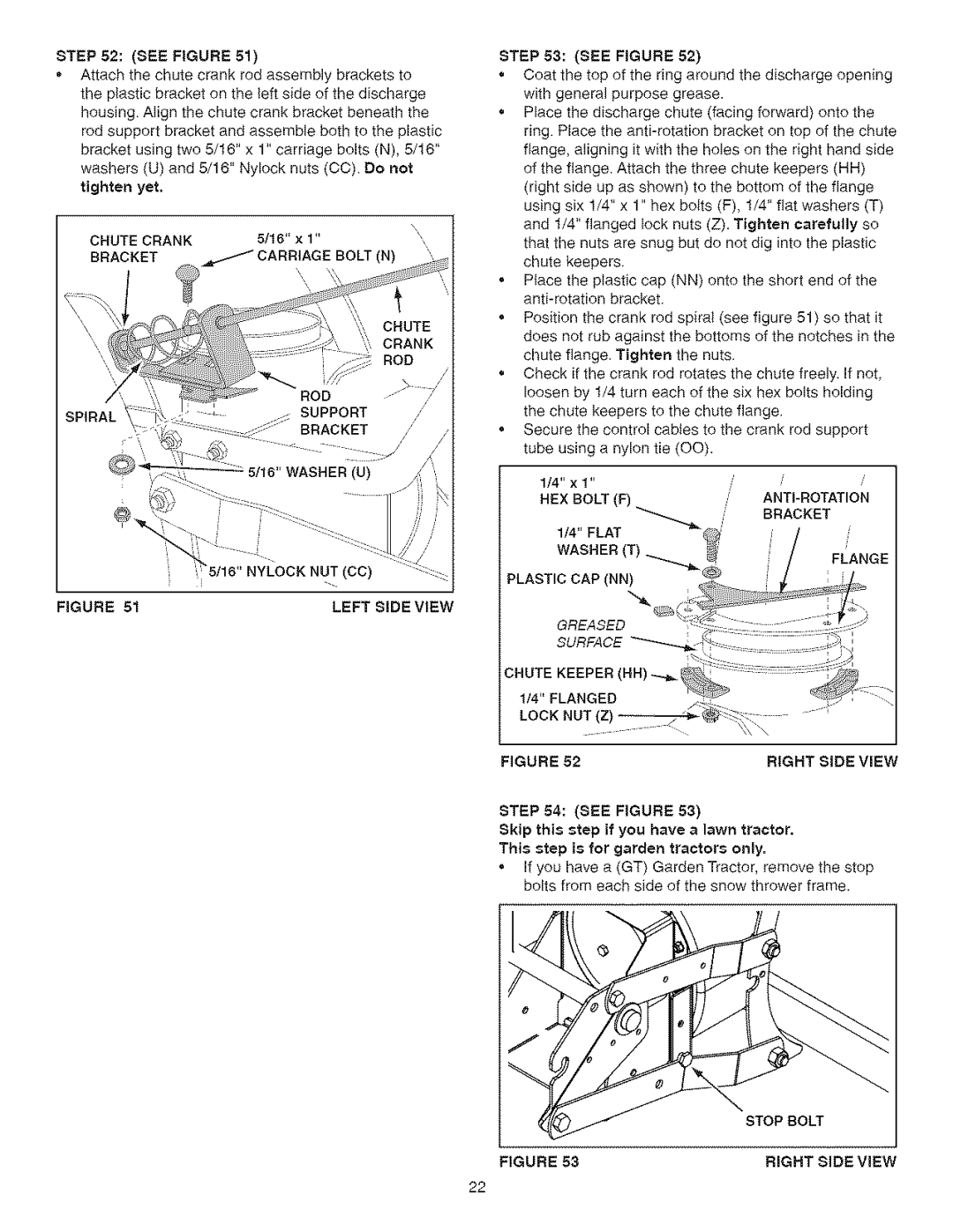 Craftsman 486.24838 manual LEFT 81DEVIEW, See Figure, Skip this step if you have a lawn tractor, RIGHT SIDE ViEW 