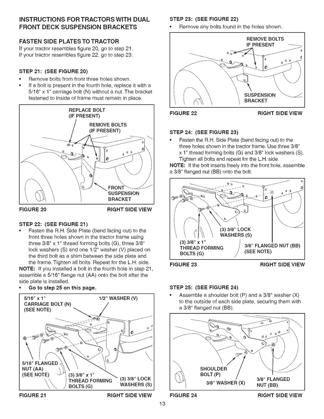 Craftsman 486.24838 manual See Note, Right, Washerss, I Thread Forming 3 3/8 Lock 