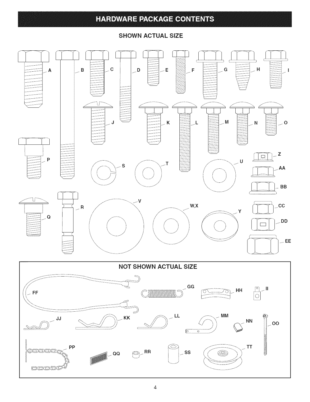 Craftsman 486.24838 manual Not Shown Actual SiZE 