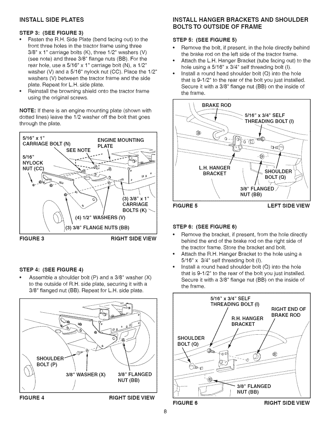 Craftsman 486.24838 manual Engine Mounting, Plate, Right Bide View 